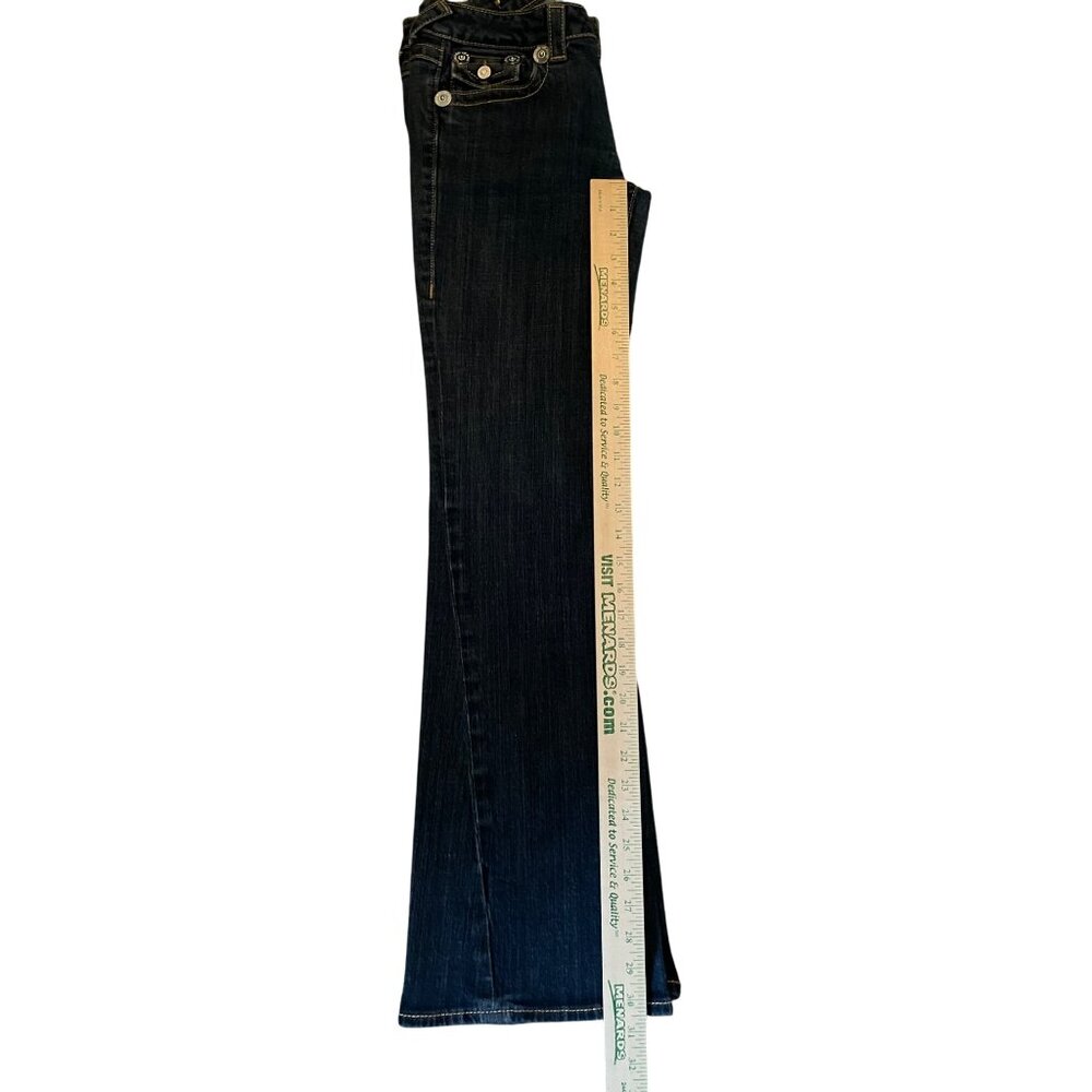 Vigoss Jeans Juniors 5 Used Low Rise Bootcut Stretch Denim Fold Over Pockets - Picture 9 of 16